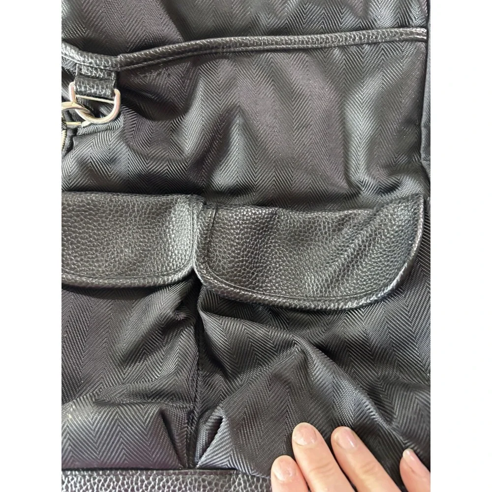 Itzy Ritzy Boss Backpack Diaper Bag Jetsetter Black Vegan Leather Dust Bag